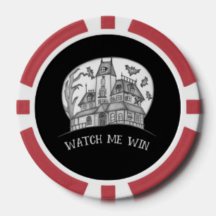Spokenhuis en Vleermuizen Halloween Poker Chips