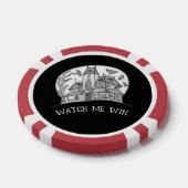 Spokenhuis en Vleermuizen Halloween  Poker Chips (Enkel)