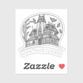 Spokenhuis en Vleermuizen Halloween Sticker