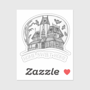 Spokenhuis en Vleermuizen Halloween Sticker