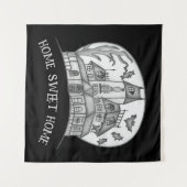 Spokenhuis en Vleermuizen Halloween Wandkleed (Voorkant (horizontaal))