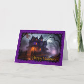 Spokenhuis Gelukkig Halloween Kaart (Voorkant)