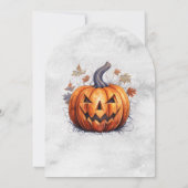 Spokenhuis Griezelige Pompoen Halloween Feest Kaart (Achterkant)