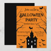 Spokenhuis Halloween-feest oranje Kaart (Voorkant / Achterkant)