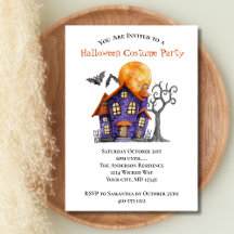 Spokenhuis Halloween-feest uitnodiging
