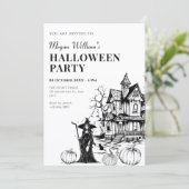 Spokenhuis halloween kaart (Staand voorkant)