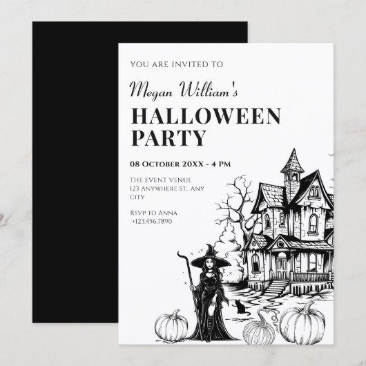 Spokenhuis halloween kaart (Voorkant / Achterkant)
