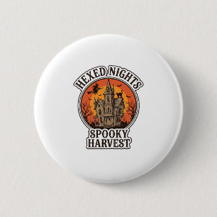 Spokenhuis Halloween T-shirt Vintage Gravure De Ronde Button 5,7 Cm