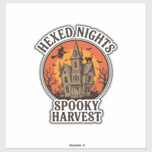 Spokenhuis Halloween T-shirt Vintage Gravure De Sticker