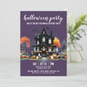 Spokenhuis Jaarlijkse Halloweenfeest Kaart (Staand voorkant)