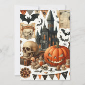 Spokenhuis Kinderkostuumfeest Halloween Kaart (Achterkant)