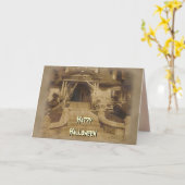 Spokenhuis met Halloween Kaart (Gele Bloem)