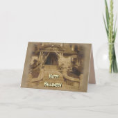 Spokenhuis met Halloween Kaart (Voorkant)