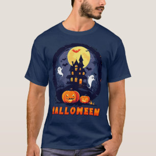 Spokenhuis met Pompoenen, Geesten en Volle Maan T-shirt