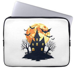Spokenhuis met Vleermuizen � Griezelige Halloween Laptop Sleeve