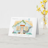 Spokenhuis nieuwe thuis felicitaties. kaart (Gele Bloem)