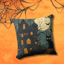 Spokenhuis Spelonkkat Volle Maan Halloween Kussen