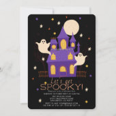 Spokenhuis Spoken Zwarte Halloween Feest Kaart (Voorkant)