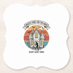 Spokenhuis T-shirt Grappig Vintage Halloween Bang Kartonnen Onderzetters