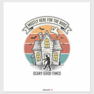 Spokenhuis T-shirt Grappig Vintage Halloween Bang Sticker