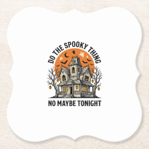 Spokenhuis T-shirt Griezelig Vintage Halloween-ont Kartonnen Onderzetters