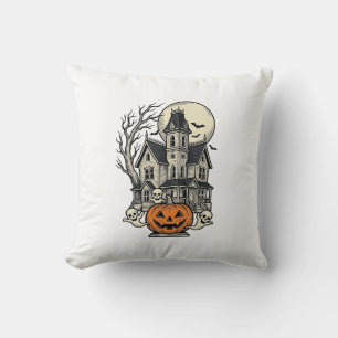 Spokenhuis T-shirt Vintage Gravure Halloween De Kussen