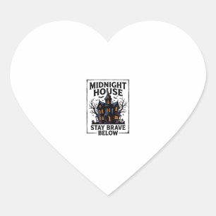 Spokenhuis T-shirt Vintage Griezelnacht Ontwerp_1 Hart Sticker