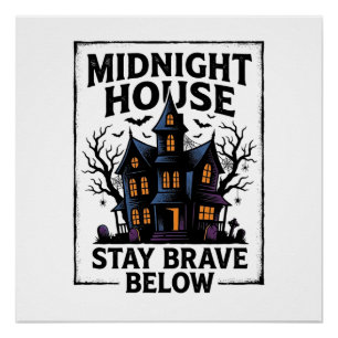 Spokenhuis T-shirt Vintage Griezelnacht Ontwerp_1 Perfect Poster