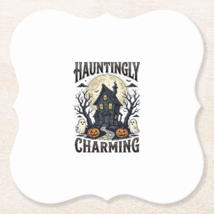 Spokenhuis T-shirt Vintage Halloween Cottage Desi Kartonnen Onderzetters