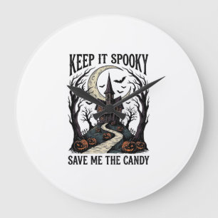 Spokenhuis T-shirt Vintage Halloween-gravure Ar Grote Klok