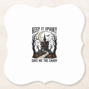 Spokenhuis T-shirt Vintage Halloween-gravure Ar Kartonnen Onderzetters