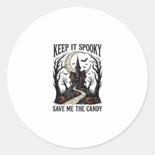 Spokenhuis T-shirt Vintage Halloween-gravure Ar Ronde Sticker