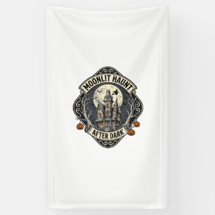 Spokenhuis T-shirt Vintage Halloween Maan Heks D Spandoek