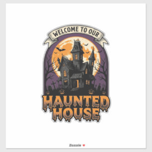 Spokenhuis T-shirt Vintage Halloween Welkom Desi Sticker