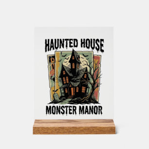 Spokenhuis T-shirt Vintage Monster Manor Design Acryl Bord