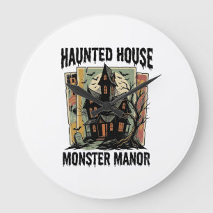 Spokenhuis T-shirt Vintage Monster Manor Design Grote Klok