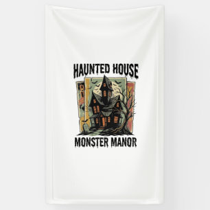 Spokenhuis T-shirt Vintage Monster Manor Design Spandoek