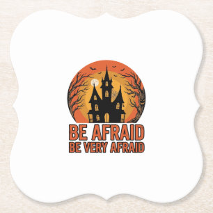 Spokenhuis Wees Bang Vintage Halloween-ontwerp_1 Kartonnen Onderzetters