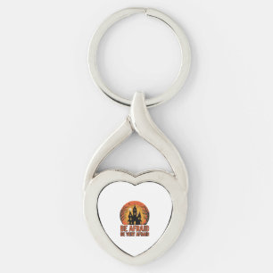 Spokenhuis Wees Bang Vintage Halloween-ontwerp_1 Sleutelhanger