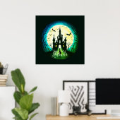 Spokenkast Prettig Halloween Griezelen Poster (Thuiskantoor)