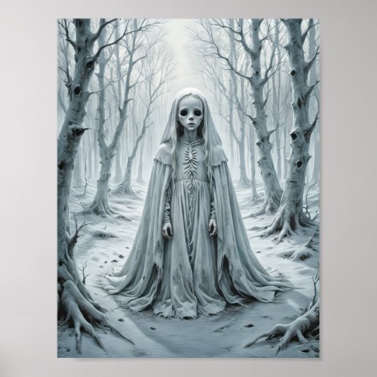 Spokenkind in koude winter poster (Voorkant)