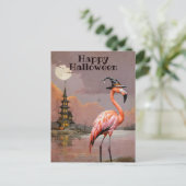 Spokenmanschutterfeest met Halloween-kostuum Feestdagenkaart (Staand voorkant)