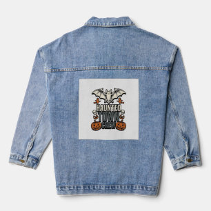 Spokenstad Shirt Vintage Halloween Vleermuis Pompo Denim Jacket
