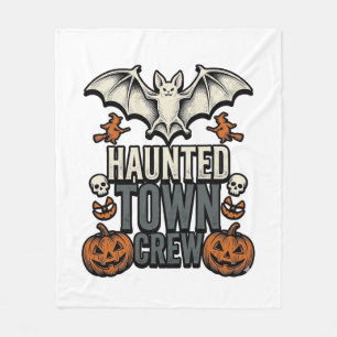 Spokenstad Shirt Vintage Halloween Vleermuis Pompo Fleece Deken