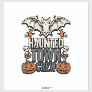 Spokenstad Shirt Vintage Halloween Vleermuis Pompo Sticker
