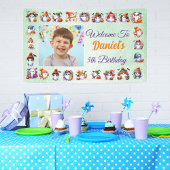 Spokenthema in lichtgroene waterverf verjaardag spandoek