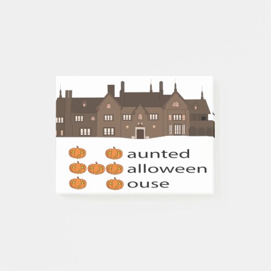 Spokenword Halloween Huis Pompoen Post-it® Notes (Voorkant)