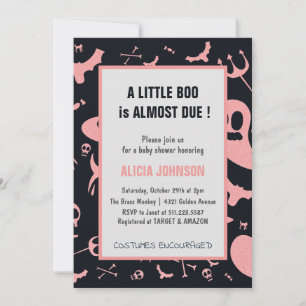 Spokenzen Roze Glitter Oktober Halloween Baby Show Kaart