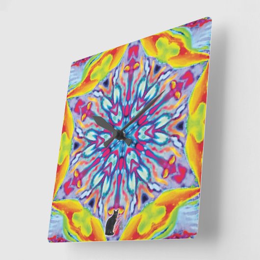 Spokes Kaleidoscope Vierkante Klok (Hoek)