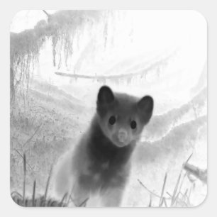 Spokige boommarter natuurgetrouwe kunst vierkante sticker